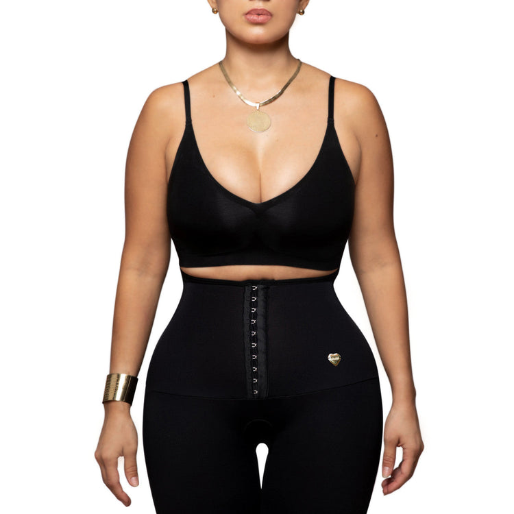 GYMWEAR ABOVETHE KNEE WAIST CINCHER - Black