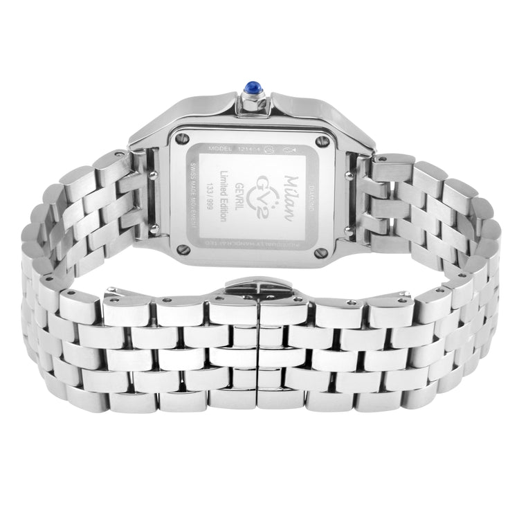 Silver watch with a detailed face on a white background