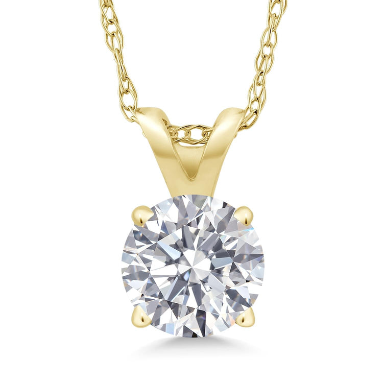 1.50 Ctw Round Lab Grown Diamond Pendant Necklace in 14K Gold – F Color VS Clarity | AGI Certified