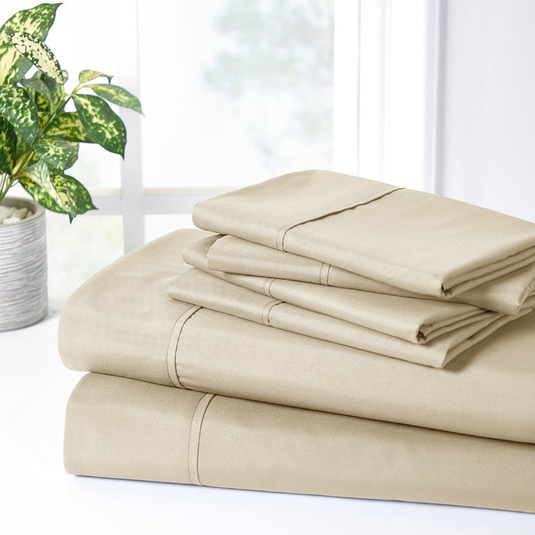 Bamboo 2000 Count Sheet Set with SnugGrip - Warm Taupe