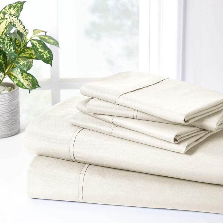 Bamboo 2000 Count Sheet Set with SnugGrip - Cream