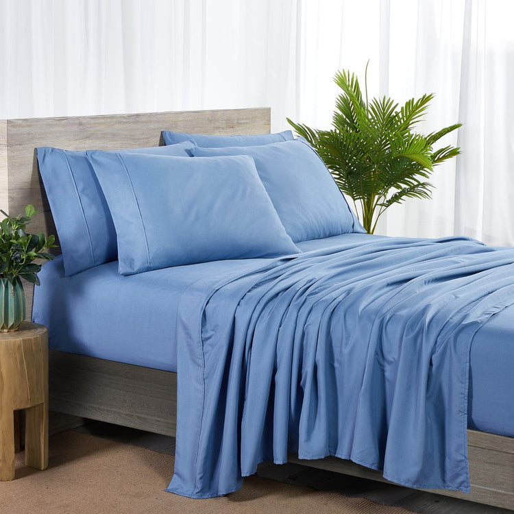 Bamboo 2000 Count Sheet Set with SnugGrip - Ocean Blue
