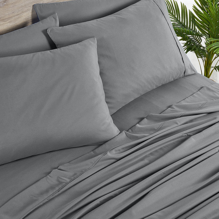 Bamboo 2000 Count Sheet Set with SnugGrip - Charcoal Grey