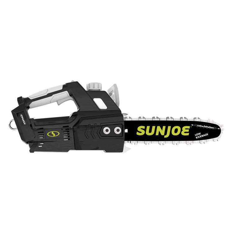 Sun Joe chainsaw on a white background