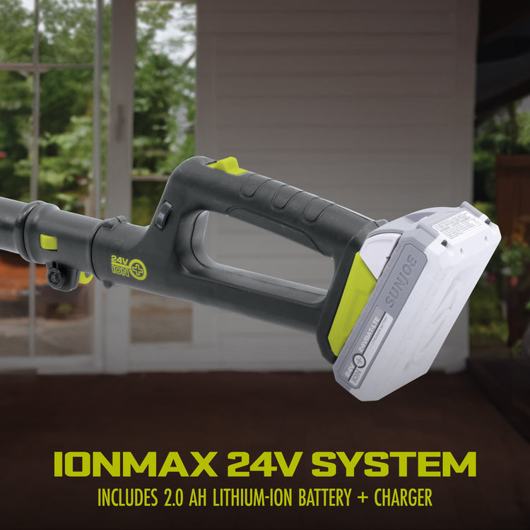 24V-TBP-LTE IONMAX 2-in-1 Handheld + Pole Leaf Blower Kit | W/ 24V 2.0-Ah Battery + Charger | 3 Nozzle Connections