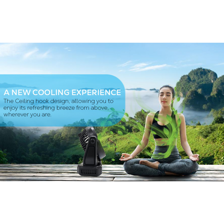Person meditating outdoors with a product on a table in the foreground