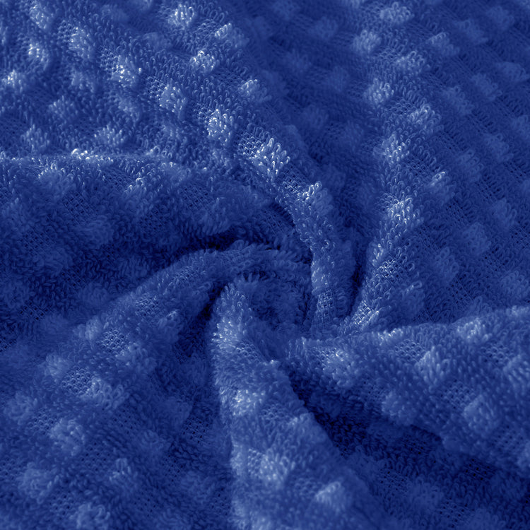 Close-up of blue textured fabric