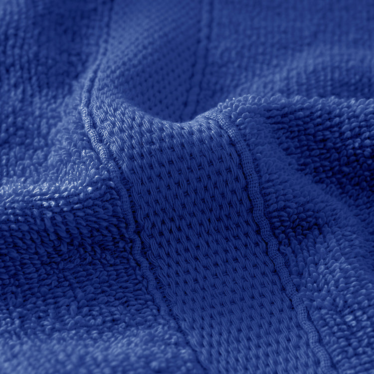 Close-up of a blue textured fabric