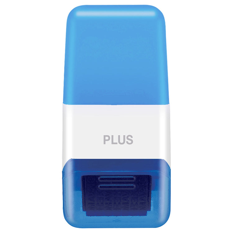 Blue and white device with 'PLUS' branding on a white background