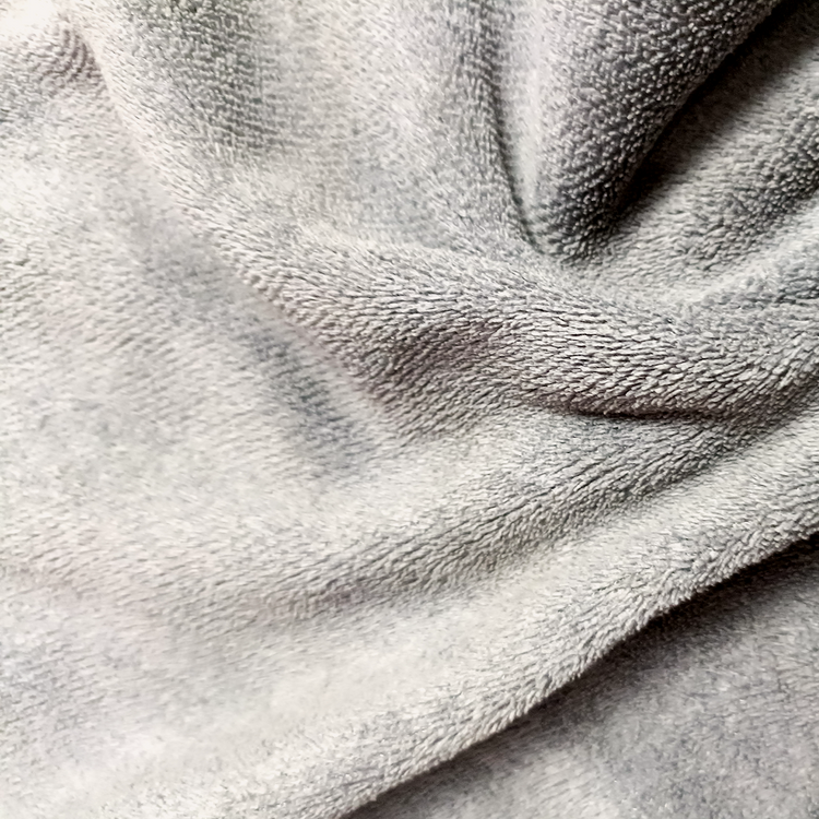 Close-up of textured gray fabric