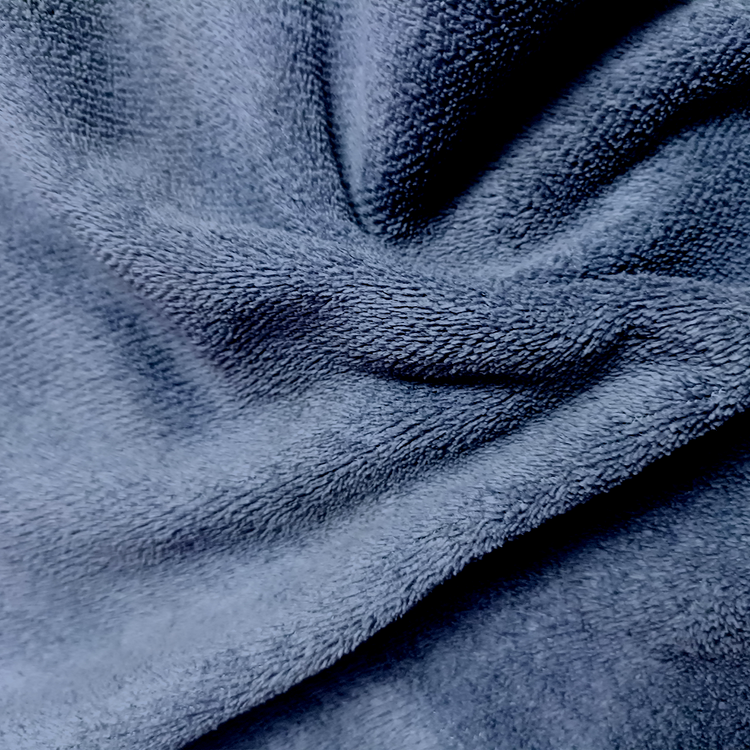 Close-up of blue textured fabric