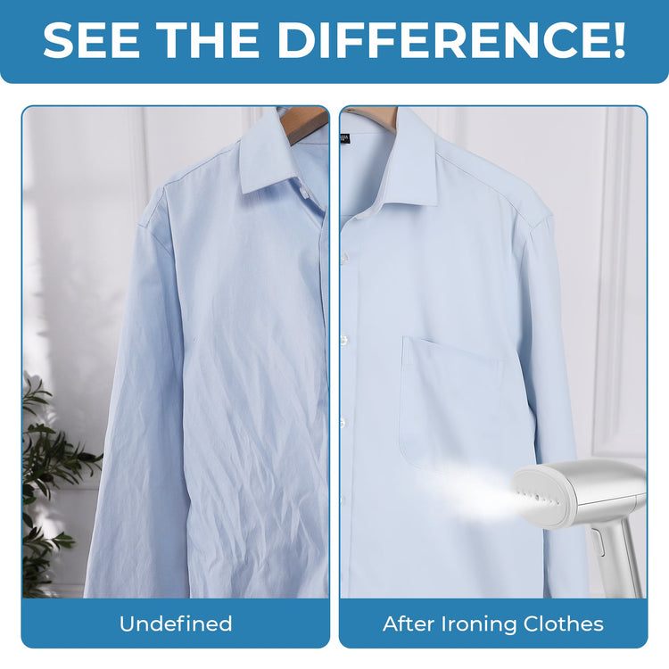 Difference bofere and after ironing the clothes