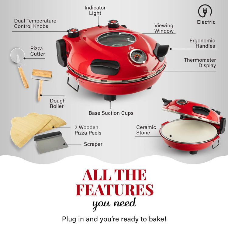 Granitestone Piezano Countertop Pizza Oven Bundle with Carrying Case