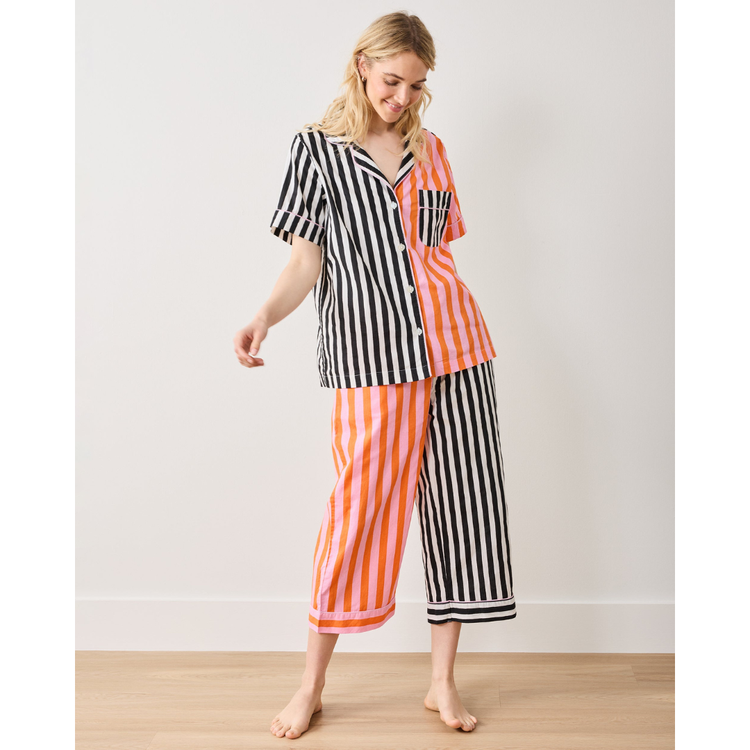 Showtime Stripes - Short Sleeve Top & Cropped Pants Set - Skeleton Candy