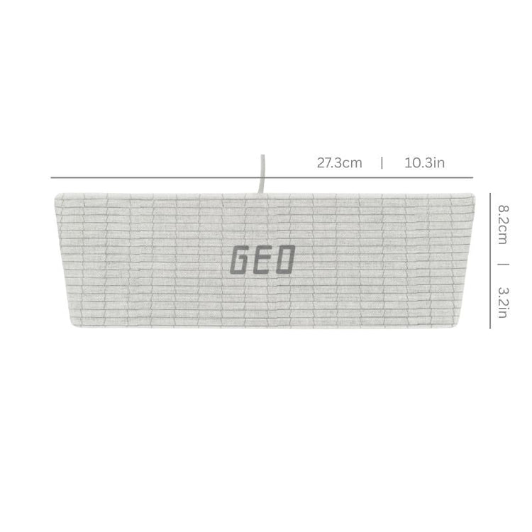 'GEO' device and dimensions on a white background