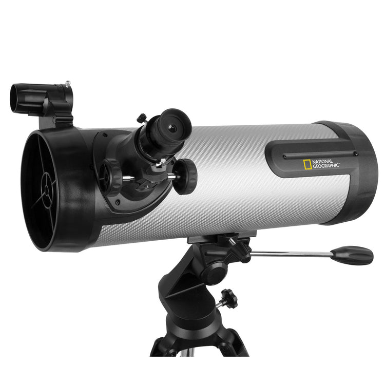 Telescope with National Geographic logo on a white background