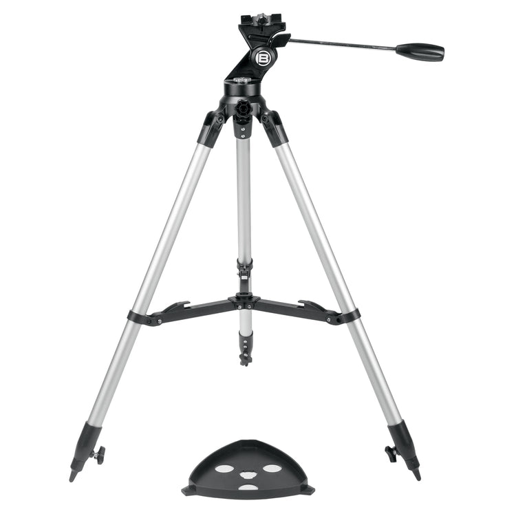 Tripod with a head on a white background