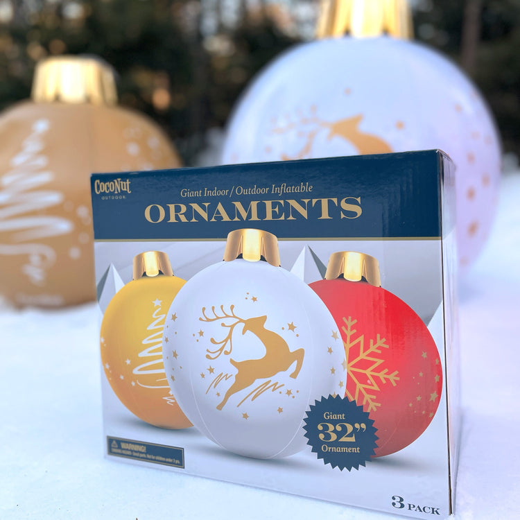 32” Inflatable Holiday Ornaments – Assorted 3 Pack
