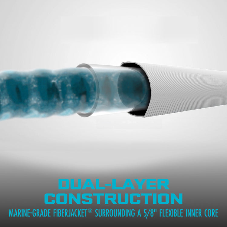 Aqua Joe Superlight Marine-Grade All-Purpose FiberJacket® Multipurpose Hose | 50-Foot | 5/8-Inch Diameter | Kink Resistant