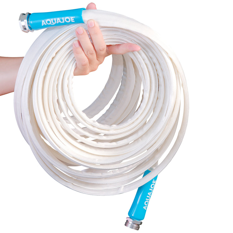 Aqua Joe Superlight Marine-Grade All-Purpose FiberJacket® Multipurpose Hose | 50-Foot | 5/8-Inch Diameter | Kink Resistant