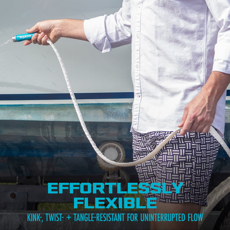Aqua Joe Superlight Marine-Grade All-Purpose FiberJacket® Multipurpose Hose | 50-Foot | 5/8-Inch Diameter | Kink Resistant
