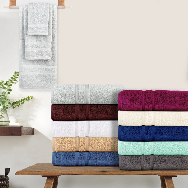 Bibb Home 6-Piece Zero Twist Egyptian Cotton Towel Set