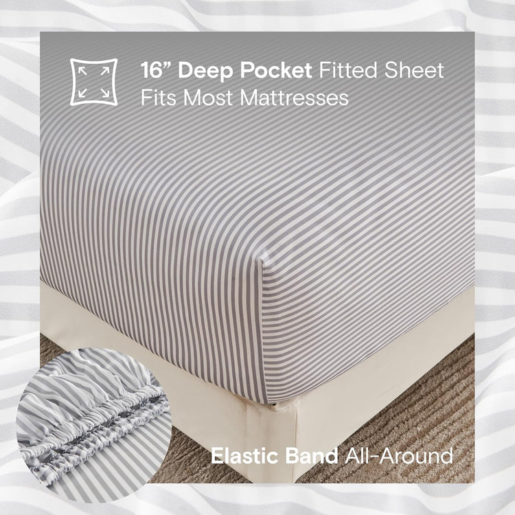 Organic Bamboo Sheet Set - Stripe