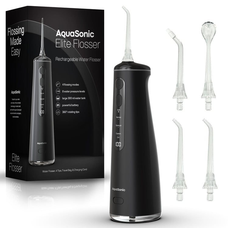 Aquasonic Elite Rechargable Electric Toothbrush & Flosser Bundle
