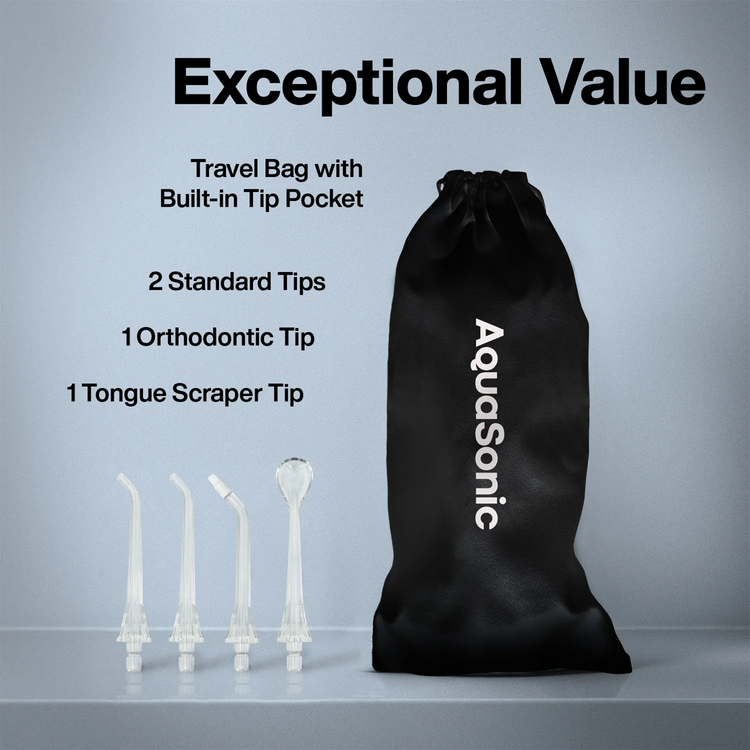 AquaSonic Elite Flosser - Rechargeable Water Flosser with 4 Tips