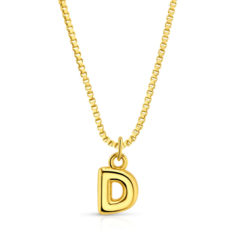 Baby Bubble Initial Necklace, Gold