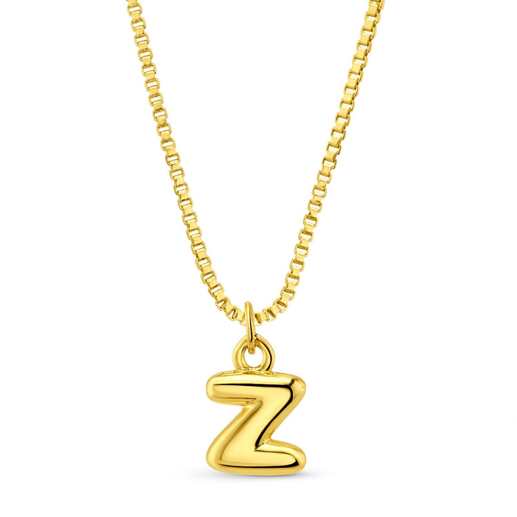 Baby Bubble Initial Necklace, Gold