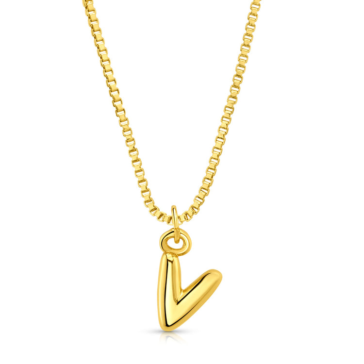 Baby Bubble Initial Necklace, Gold