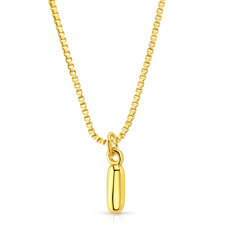 Baby Bubble Initial Necklace, Gold