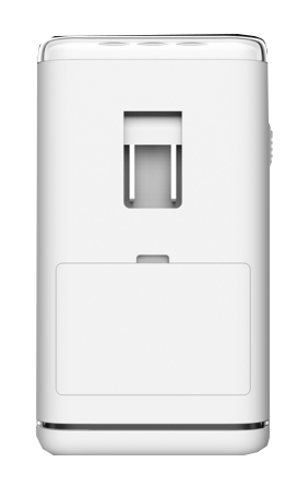 White electronic device with a rectangular sensor on a white background