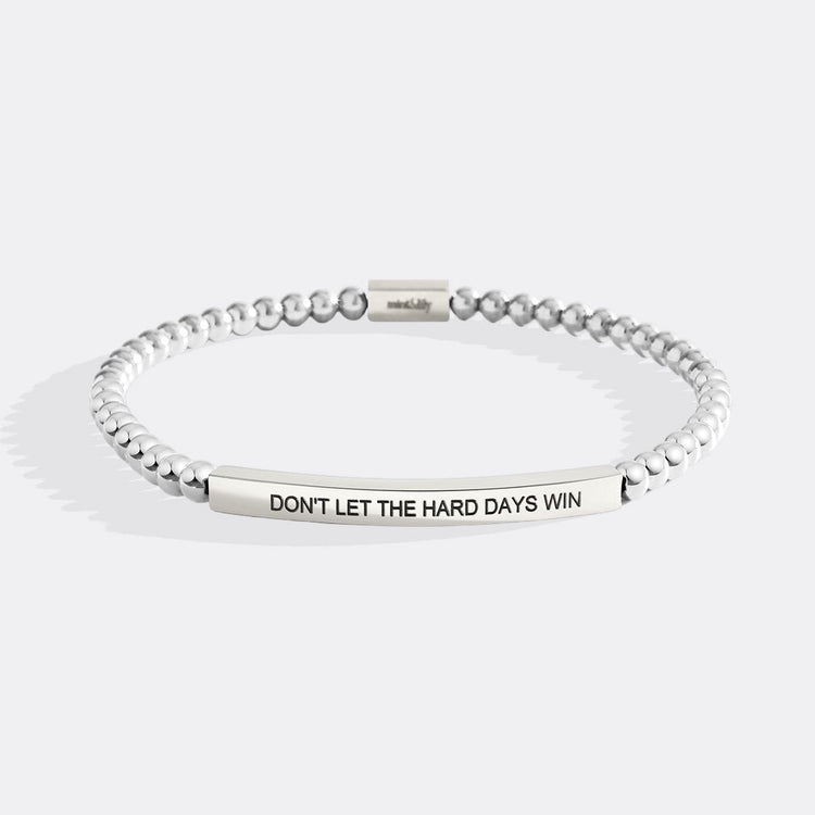 Don't Let The Hard Days Win Beaded Inspire Bracelet Silver - Silver