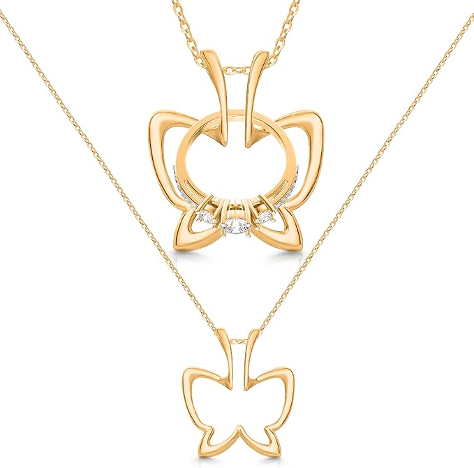 Patented Ring Holder Necklace - Stainless Steel - Gold