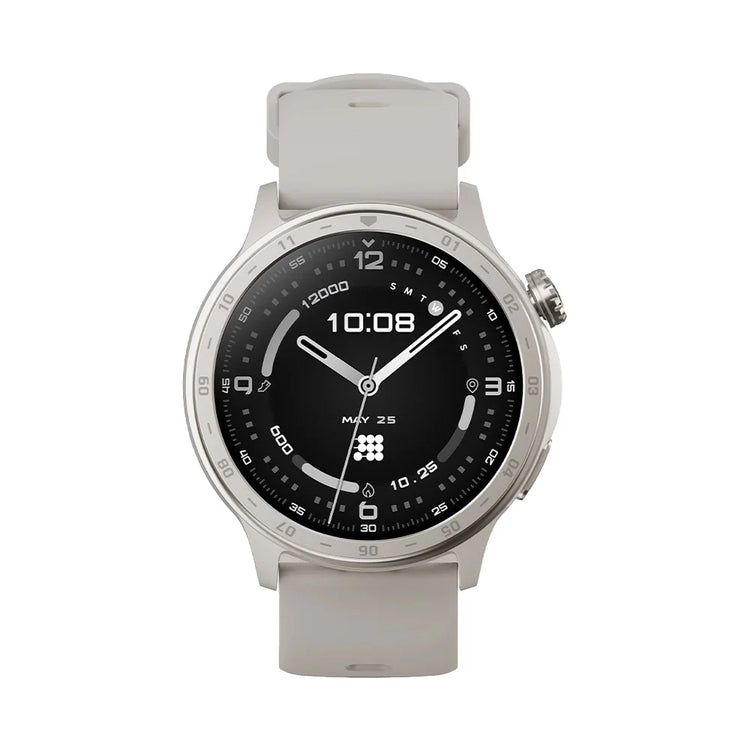 Smartwatch with a gray strap on a white background