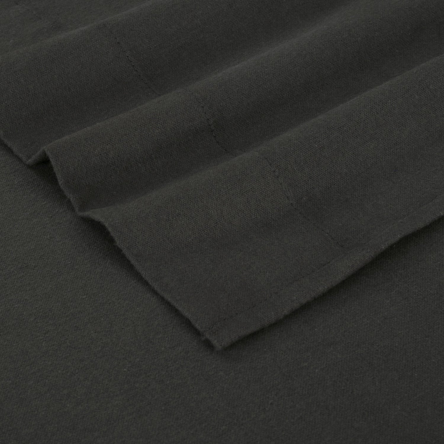 Dark gray fabric with a subtle texture on a matching background