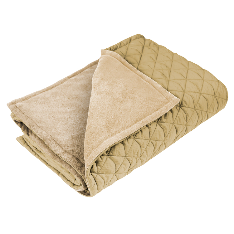 Folded Tan Heated Blanket - Cove