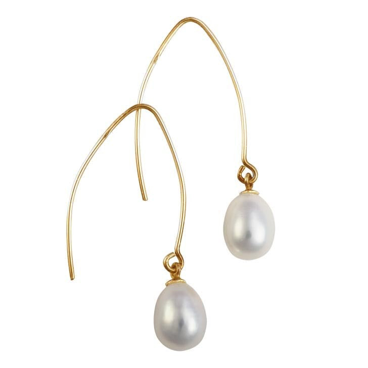 9-10mm Freshwater Teardrop Pearl Hanging Earrings