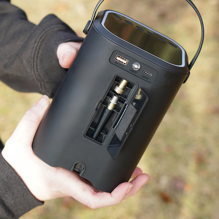 NeverGoFlat - Portable Air Compressor, Power Bank & Flashlight