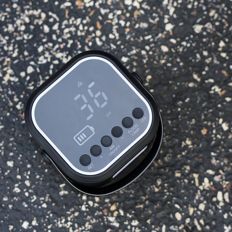 NeverGoFlat - Portable Air Compressor, Power Bank & Flashlight