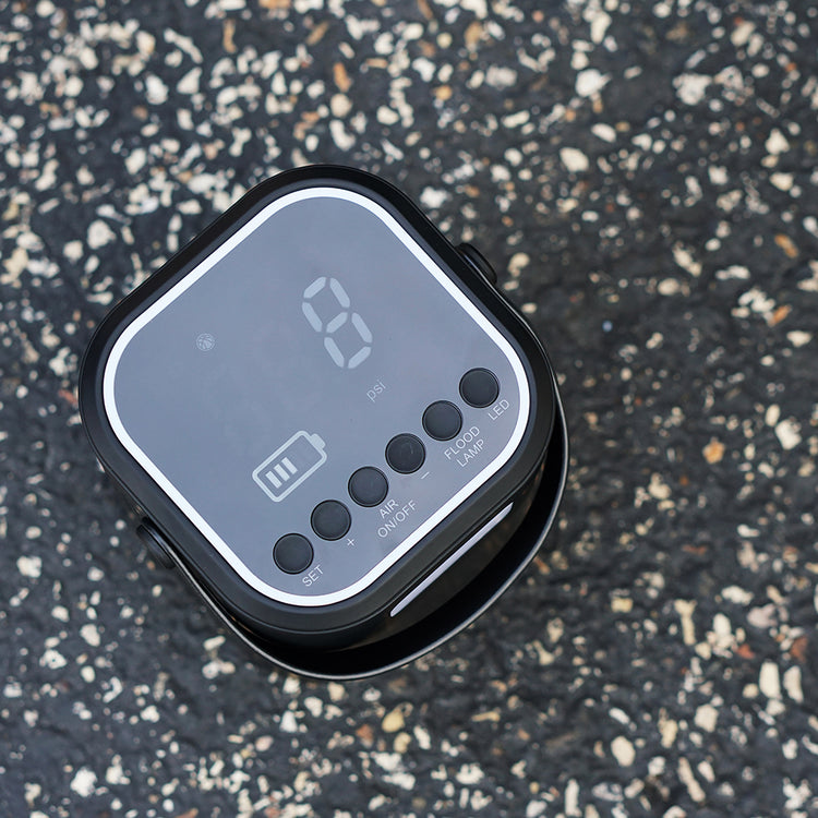 NeverGoFlat - Portable Air Compressor, Power Bank & Flashlight