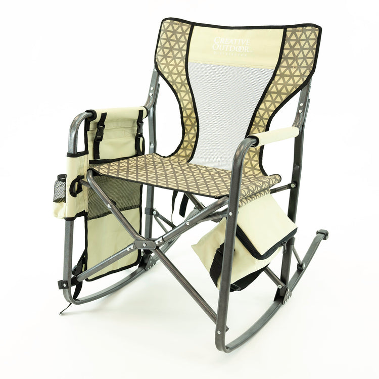 Folding Rocking Chair with Ice Box Cooler - Earth Diamond