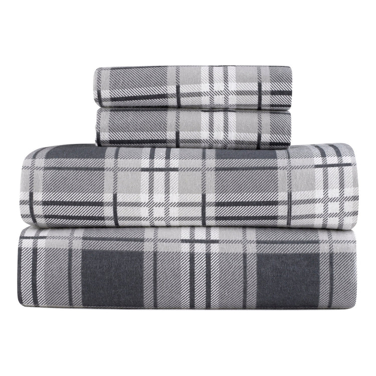 Kathy Ireland 100% Turkish Cotton Flannel Sheet Set - Eden Plaid