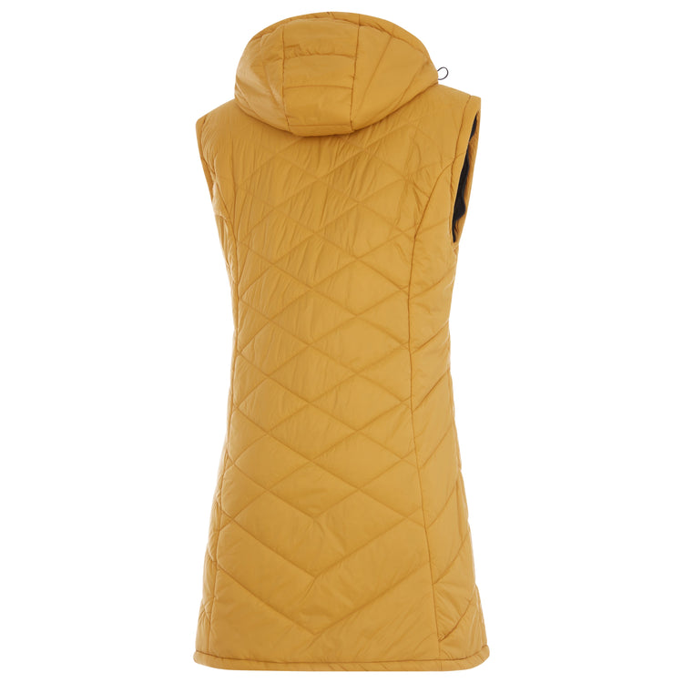 Yellow quilted vest on a white background