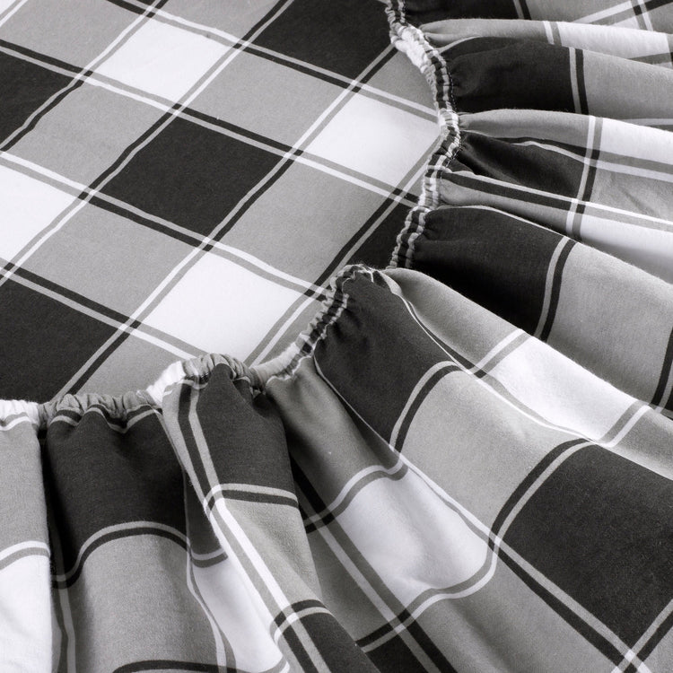 Kathy Ireland 100% Turkish Cotton Flannel Sheet Set - Gingham Plaid
