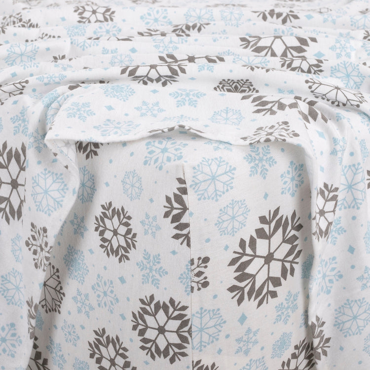 Kathy Ireland 100% Turkish Cotton Flannel Sheet Set - Gray Blue Frost