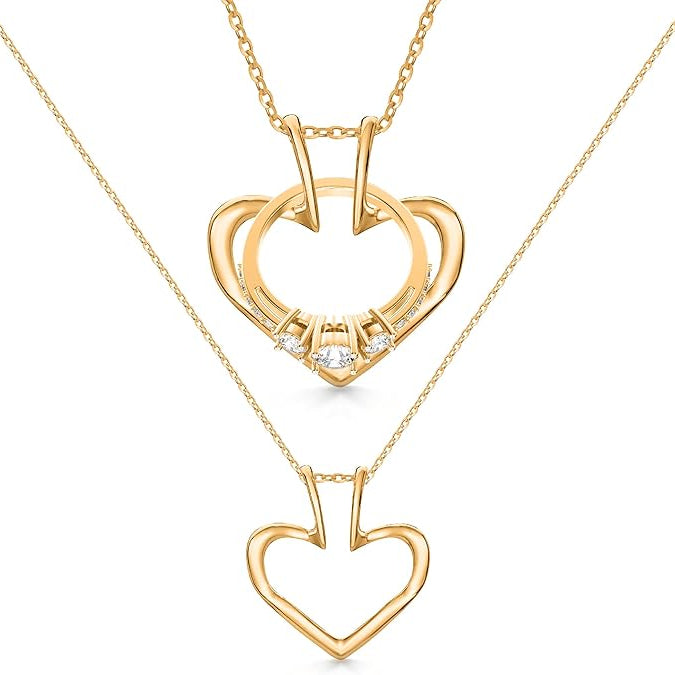 Patented Ring Holder Necklace - Stainless Steel - Gold