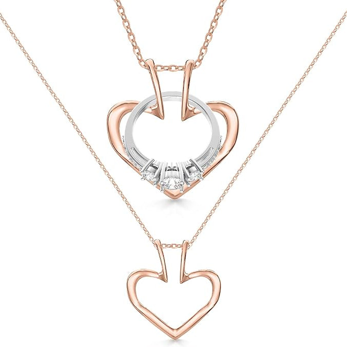 Patented Ring Holder Necklace - .925 Rose Gold Plated
